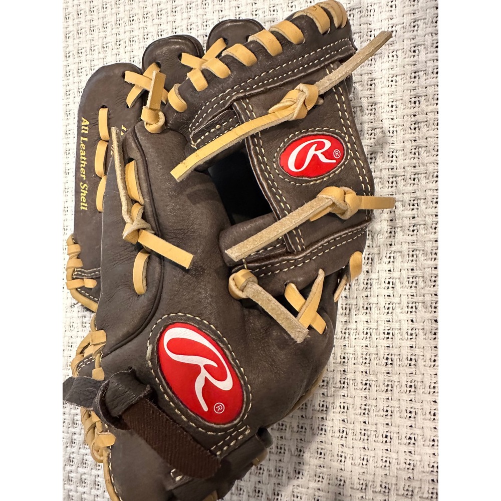 Rawlings Baseball Glove Kids 10.5 Inch LEFTY Brown Leather H105IBR Youth Glove